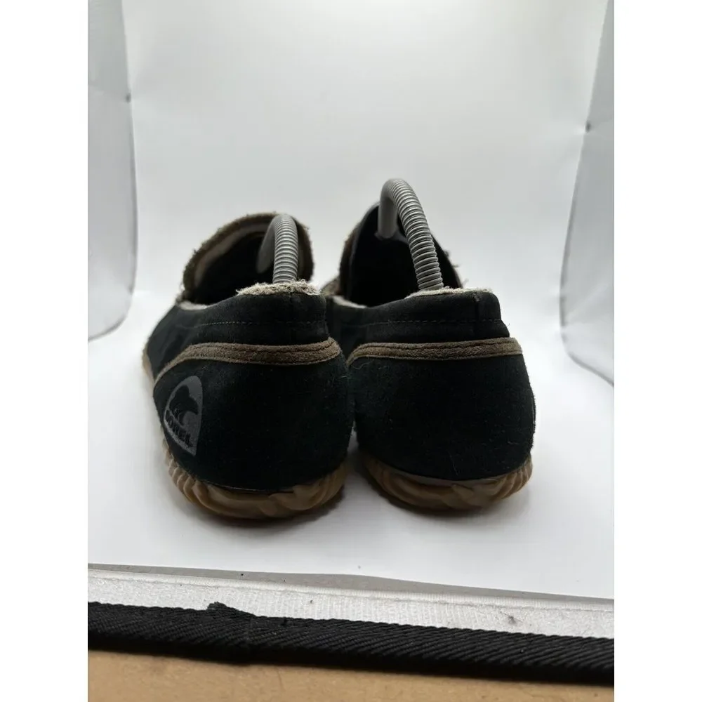 Sorel Falcon‎ Ridge Suede Slippers Black NM2025-010 Mens size 9.5 Slip On Shoes